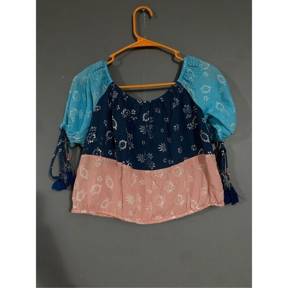 Anthropologie Kopal Women Blue Pink Mohini Skirt Boho Combo Set Size Large - Picture 9 of 11